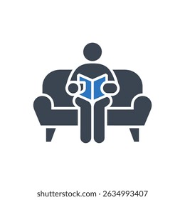 Icono De Relajación De Lectura Aislado Sobre Fondo Blanco