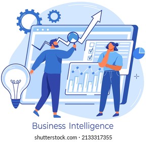 Reading report, survey concept. Man with magnifying glass looking for information in text document. Employee analyzes term of contract. Analysis data launch of new business project. Check startup data