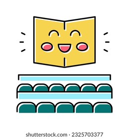 reading room booking in library color icon vector. reading room booking in library sign. isolated symbol illustration