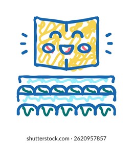 reading room booking in library doodle icon sketch vector. reading room booking in library sign. isolated symbol illustration