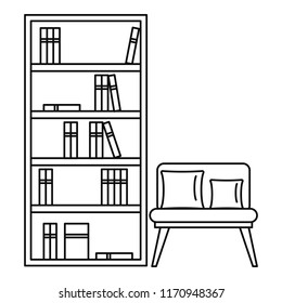 Reading room icon. Outline illustration of reading room vector icon for web design isolated on white background