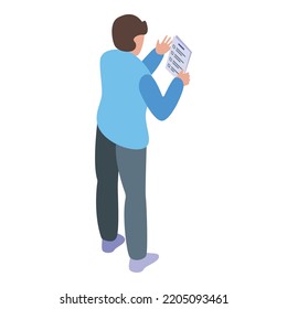Reading school test icon. Isometric of reading school test vector icon for web design isolated on white background