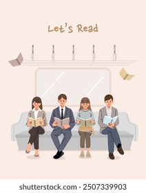 Reading Season Autumn Illustration, Korea