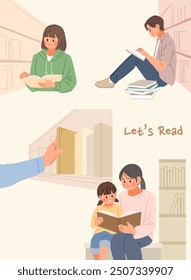 Reading Season Autumn Illustration, Korea