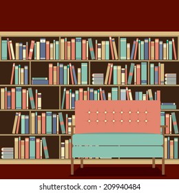 Reading Seat In Front Of A Bookcase