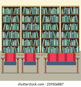 Reading Seats In Front Of A Bookcase