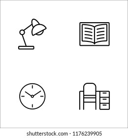 reading set outline icons collection