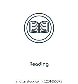 Reading Sign concept line icon. Linear Reading Sign concept outline symbol design. This simple element illustration can be used for web and mobile UI/UX.