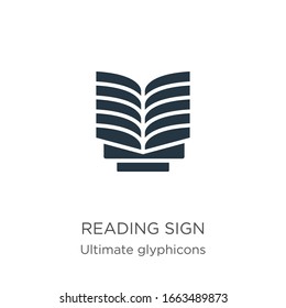 Reading sign icon vector. Trendy flat reading sign icon from ultimate glyphicons collection isolated on white background. Vector illustration can be used for web and mobile graphic design, logo, eps10