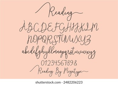 Reading Signature Font is signature style font with stunning characters, including Monoline, Regular and Bold.