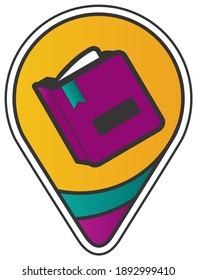 Reading Spot Icon Pin Illustration Vector