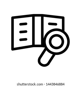 Reading student, icon template logo vector illustration, education business emblem isolated, outline solid background white