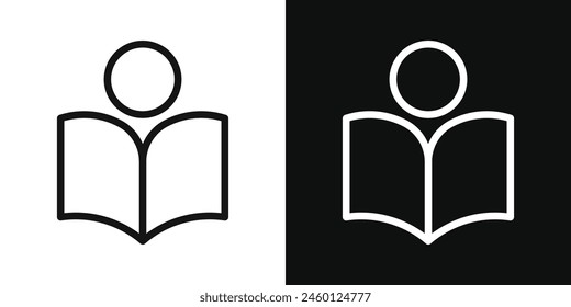 Reading and Study Icon Set. Open book and academic learning vector symbols. Library study and reader signs.