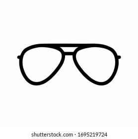 Reading or sun glasses in black and white vector isolated for signs, logo, apps or website