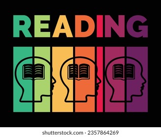 Leyendo diseño de camisetas. Cita de ilustración vectorial. Plantilla de diseño para camisetas, letras, tipografía, imprenta, afiche, pancarta, tarjeta de regalo, etiqueta adhesiva, volante, diseño de tazas, etc.