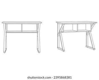 reading table hand drawn outline icon. linear style sign for mobile concept and web design. Coffee table vector sketch illustration for print, web, mobile and infographics isolated on white background