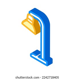 vector de icono isométrico de la lámpara de tabla de lectura. señal de la lámpara de la mesa de lectura. ilustración de símbolo aislado