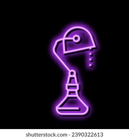 reading table lamp neon light sign vector. reading table lamp sign. isolated symbol illustration