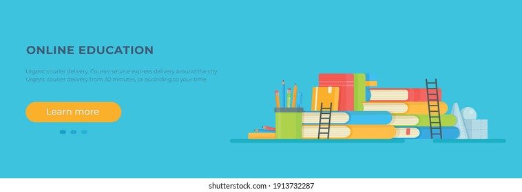 Reading Template. Vector illustration of online tests. Taking exams. Doing homework. Online learning. 