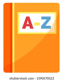 Reading textbook or alphabet book, school supply vector. learning and studying, education and knowledge, primary or elementary, literature and library