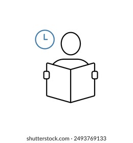 reading time concept line icon. Simple element illustration. reading time concept outline symbol design.