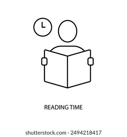 reading time concept line icon. Simple element illustration. reading time concept outline symbol design.