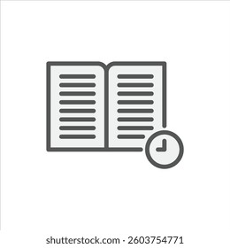 Reading Time filled outline icon. Study color line illustration.
