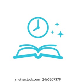 Reading time icon. Isolated on white background.