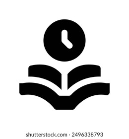 reading time icon. vector glyph icon for your website, mobile, presentation, and logo design.