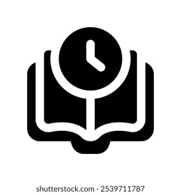 reading time icon. vector glyph icon for your website, mobile, presentation, and logo design.