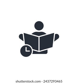 reading time icon. vector.Editable stroke.linear style sign for use web design,logo.Symbol illustration.