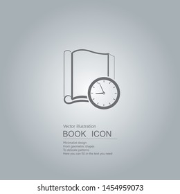 Reading time. Isolated on grey gradient background.