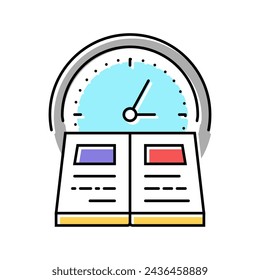 reading time primary school color icon vector. reading time primary school sign. isolated symbol illustration