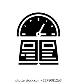 reading time primary school glyph icon vector. reading time primary school sign. isolated symbol illustration