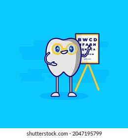 reading tooth cute character mascot