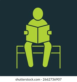 Leyendo diseño de Ilustración vectorial útil de moda atractivo fondo verde colorido.eps