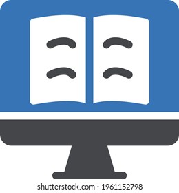 reading vector glyph color icon