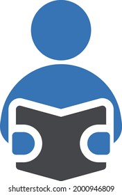 reading vector glyph colour icon