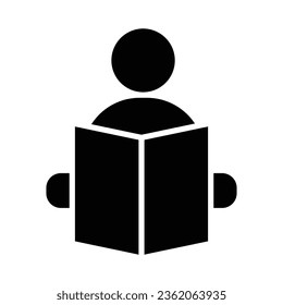 Reading Vector Glyph Icon For Personal And Commercial Use.
