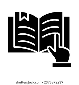 Reading Vector Glyph Icon For Personal And Commercial Use.
