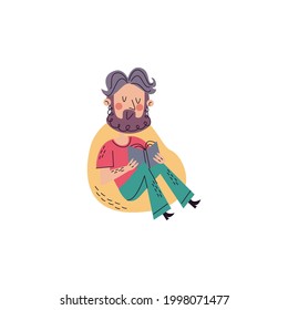 Reading Vector On White Background