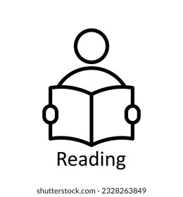Reading Vector outline Icon Design illustration. Education Symbol on White background EPS 10 File