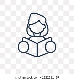 Reading vector outline icon isolated on transparent background, high quality linear Reading transparency concept can be used web and mobile