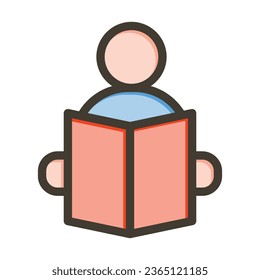 Reading Vector Thick Line Filled Colors Icon For Personal And Commercial Use.
