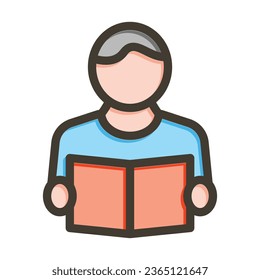 Reading Vector Thick Line Filled Colors Icon For Personal And Commercial Use.
