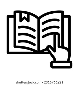 Reading Vector Thick Line Icon For Personal And Commercial Use.
