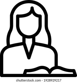 reading vector thin line icon