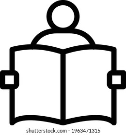 icono de lectura de línea delgada vectorial