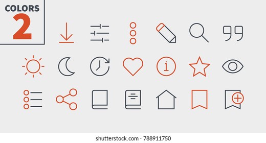 Reading View Outlined Pixel Perfect Well-crafted Vector Thin Line Icons 48x48 Ready for 24x24 Grid for Web Graphics and Apps with Editable Stroke. Simple Minimal Pictogram Part 1-3