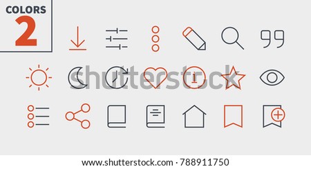 Reading View Outlined Pixel Perfect Well-crafted Vector Thin Line Icons 48x48 Ready for 24x24 Grid for Web Graphics and Apps with Editable Stroke. Simple Minimal Pictogram Part 1-3